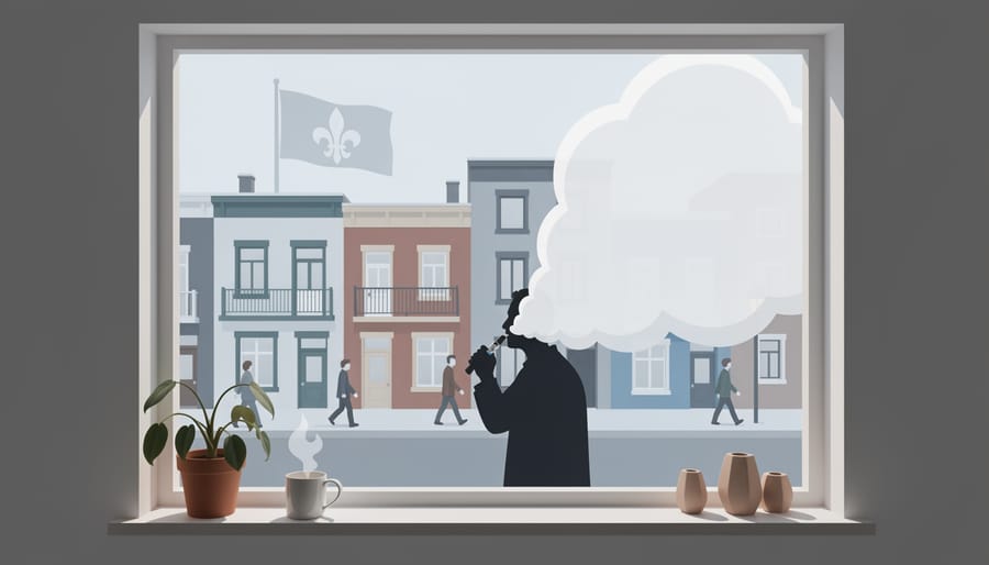 Person silhouetted near a window with a blurred city background suggesting health concern